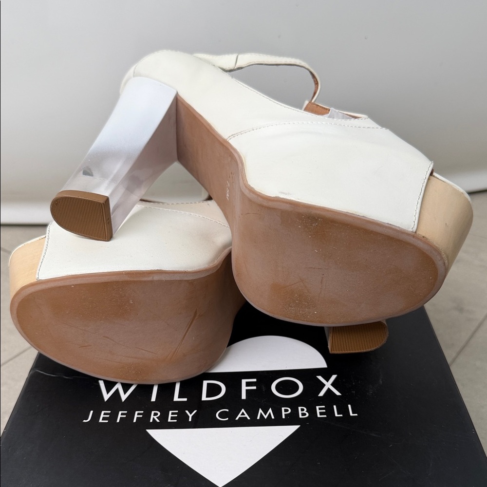 Jeffrey Campbell White Peep Toe platform Heels - Picture 7 of 10